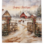 Rideaux De Douche Bonnes Fêtes Rustic Victorian Yard Noël (Devant)