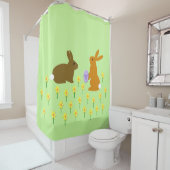 Rideaux De Douche Bonnets de Pâques et jonquilles (En situation)