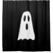 Rideaux De Douche BOO ! Éffrayant Ghost Halloween noir blanc (Devant)