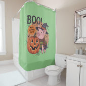 Rideaux De Douche Boo Qui boit là Cochon Halloween (En situation)