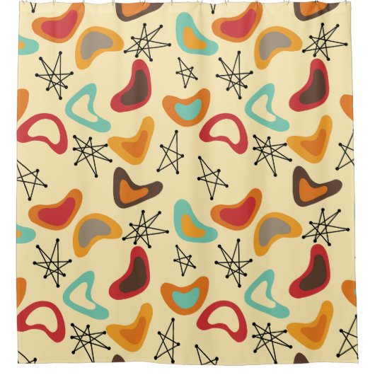 Rideaux De Douche Boomerangs et étoiles (Devant)