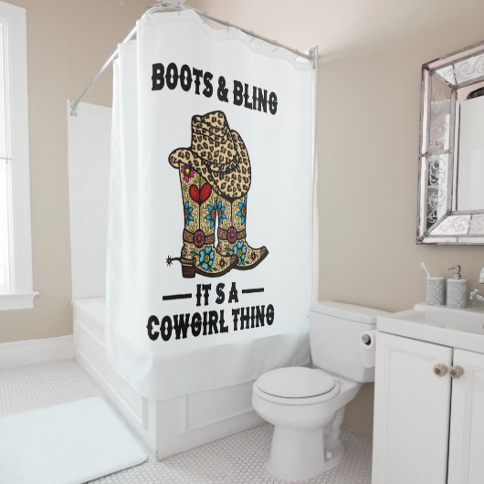 Rideaux De Douche Boots & Bling C’est une petite fille (En situation)