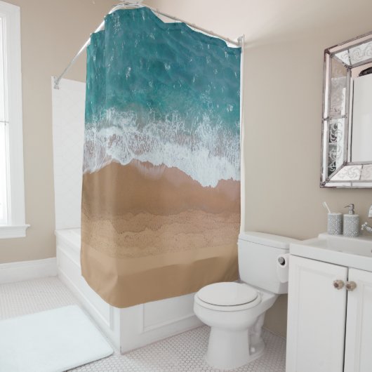 Rideaux De Douche Bord de mer de sable (En situation)