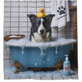 Rideaux De Douche Border Collie Brouillon Endormi Mignon Drôle (Devant)