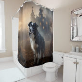 Rideaux De Douche Bordure Collie Halloween effroi (En situation)