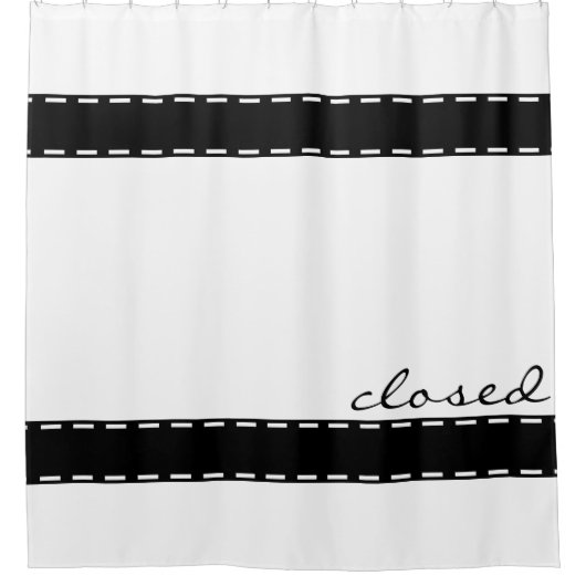 Rideaux De Douche Bordure de couture noire + vos idées (Devant)