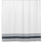 Rideaux De Douche Bordure lisse de la marine et de la bande classiqu (Devant)