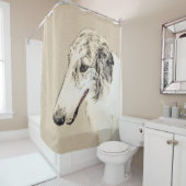 Rideaux De Douche Borzoi (Argent Brindle) Peinture Chien Art origina (En situation)