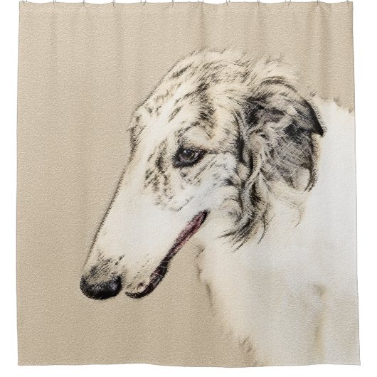Rideaux De Douche Borzoi (Argent Brindle) Peinture Chien Art origina (Devant)