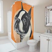Rideaux De Douche Boston terrier (En situation)