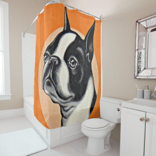 Rideaux De Douche Boston terrier (En situation)