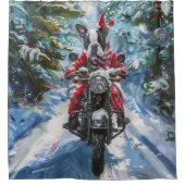 Rideaux De Douche Boston Terrier Dog équitation moto Noël (Devant)