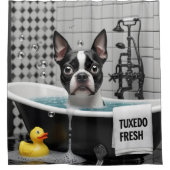 Rideaux De Douche Boston Terrier Sloppy Sleepy mignonne drôle (Devant)