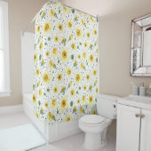 Rideaux De Douche Botanical Daffodil Floral Geometric Pattern (2) (En situation)