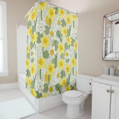 Rideaux De Douche Botanical Daffodil Floral Geometric Pattern (3) (En situation)