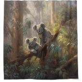 Rideaux De Douche Botanique curieuses koalas dans l'eucalyptus (Devant)