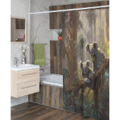 Rideaux De Douche Botanique curieuses koalas dans l'eucalyptus