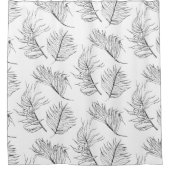 Rideaux De Douche Botanique noire et blanche (Devant)