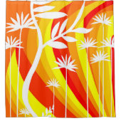 Rideaux De Douche Botanique orange et blanche (Devant)