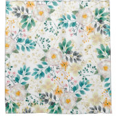 Rideaux De Douche Botanique rose turquoise blanc orangé (Devant)