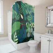 Rideaux De Douche Botanique verte : Illustration Feuille tropicale (En situation)