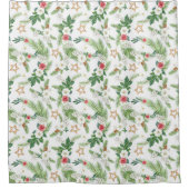 Rideaux De Douche Botaniques d'hiver festives partout sur l'impressi (Devant)