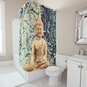 Rideaux De Douche Bouddha assis de la Terre Élégant Zen Illumination
