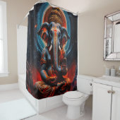 Rideaux De Douche Bouddha éléphant de style Rorschach 001 (En situation)