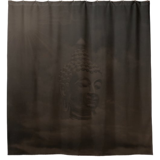 Rideaux De Douche bouddha en marron foncé (Devant)