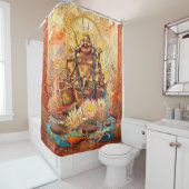 RIDEAUX DE DOUCHE BOUDDHA L'ÉCLAIRÉ (En situation)