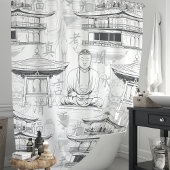 Rideaux De Douche Bouddha zen et art oriental de la pagode
