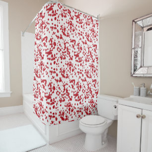 Rideaux De Douche Bouffées de peinture rouge.