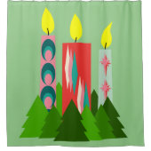 Rideaux De Douche Bougies de Noël (Devant)