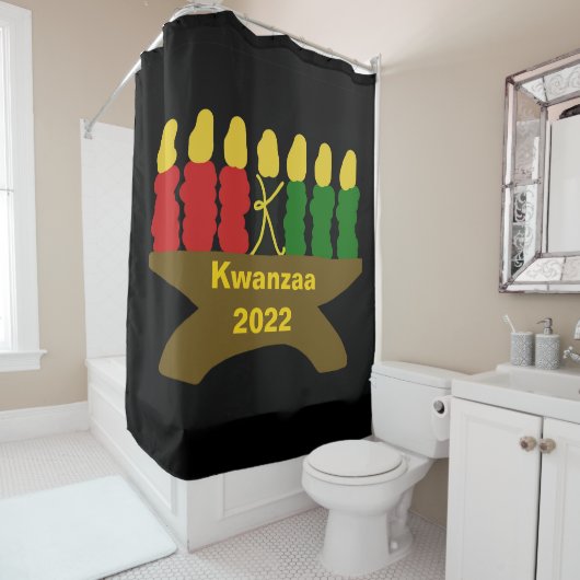 Rideaux De Douche Bougies Kwanzaa (En situation)