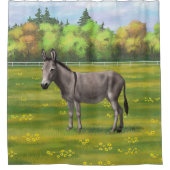 Rideaux De Douche Bouillon Gris D'Âne Cute Dans Le Pâturage (Devant)