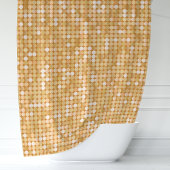 Rideaux De Douche Boule de disco à paillettes dorées