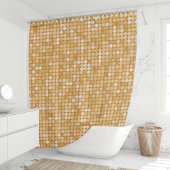 Rideaux De Douche Boule de disco à paillettes dorées