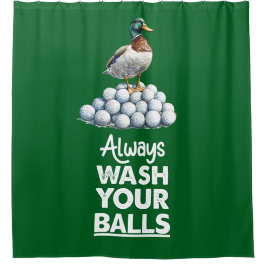 Rideaux De Douche Boule de golf avec canard golfer toujours laver vo (Devant)