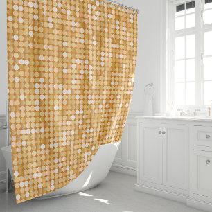 Rideaux De Douche Boule disco pailletée or