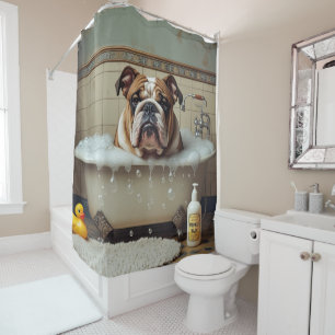 Rideaux De Douche Bouledogue Anglais Baveux Endormi Mignon Drôle