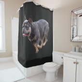 Rideaux De Douche Bouledogue français en course (En situation)