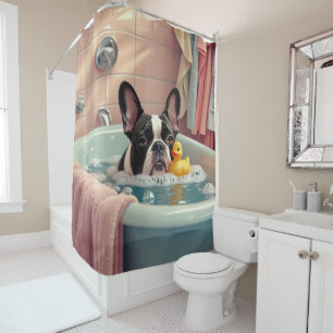 Rideaux De Douche Bouledogue Français Endormi Drôle Mignon