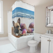 Rideaux De Douche Bouledogue français été French Bulldog (En situation)