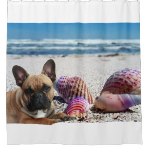 Rideaux De Douche Bouledogue français été French Bulldog