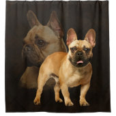 Rideaux De Douche Bouledogue français - Frenchie - plaid Brown (Devant)