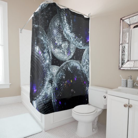 Rideaux De Douche Boules Disco : Atmosphère Fête (En situation)