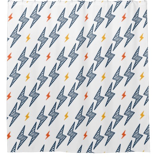 Rideaux De Douche Boulons de foudre Doodle Flash transparent (Devant)