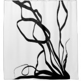 Rideaux De Douche Bouquet Blanc : Abstrait blanc & noir (Devant)