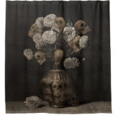 Rideaux De Douche Bouquet - dahlia et crânes (Devant)