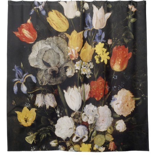 Rideaux De Douche Bouquet de fleurs dans un vase de terre (1610) (Devant)